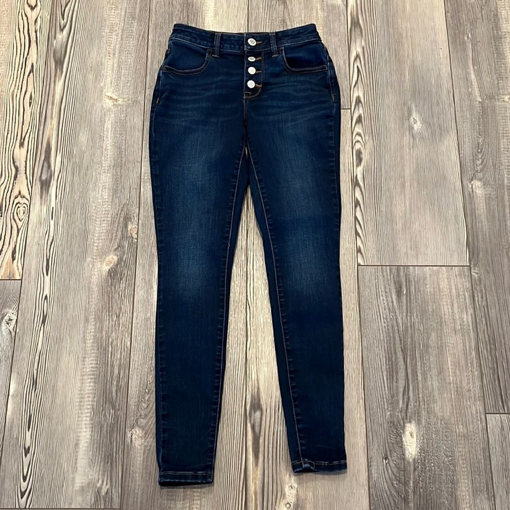 Maurices High Rise Dark Wash Button Fly Denim Jeans
